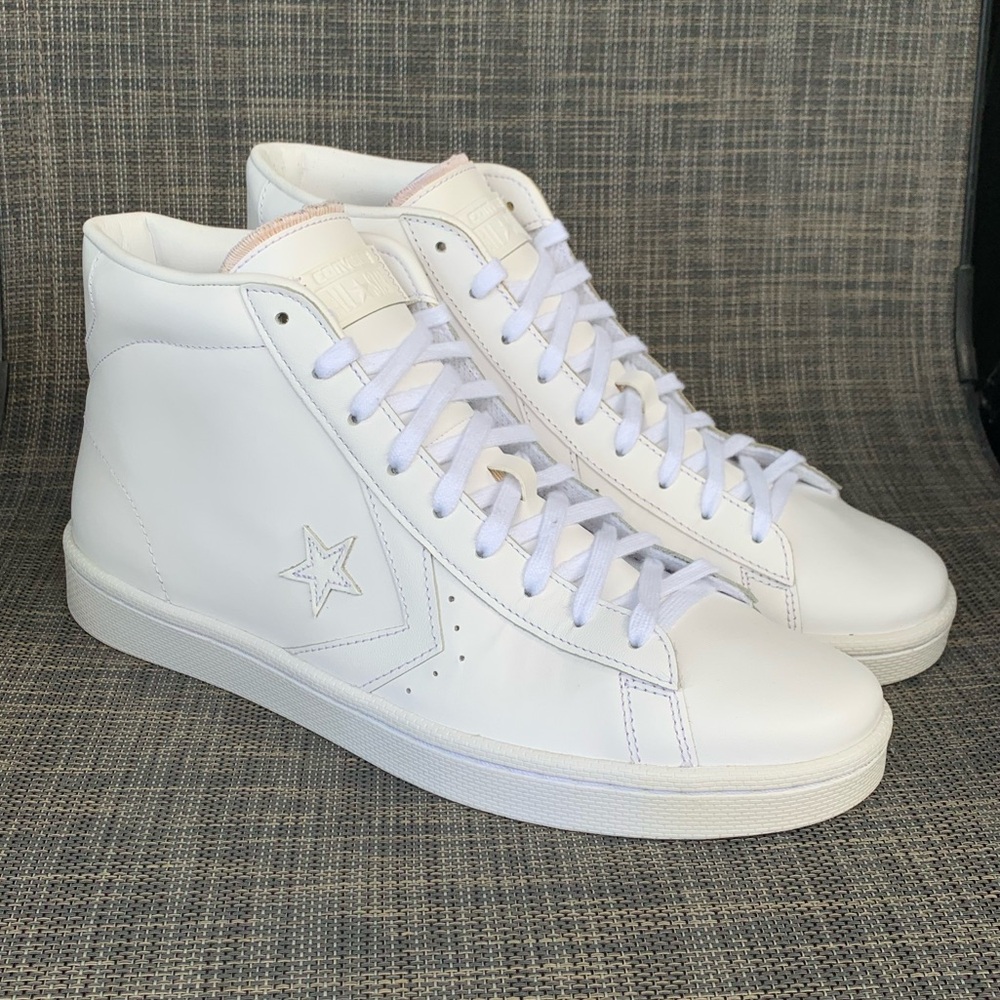 Converse White High-Top Leather Sneakers - Picture 2 of 14